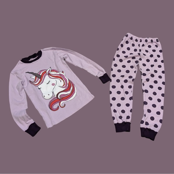 Unicorns and Polka Dots pajama set - Picture 1 of 3